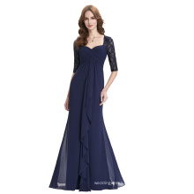 Kate Kasin Full-Length Half Sleeve Chiffon Navy blue evening Dress 8 Size US 2~16 KK000136-1